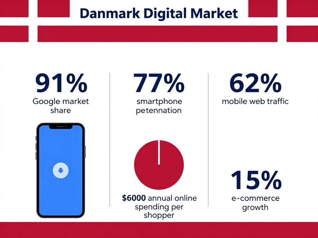 Danish digital market statistics visualization for SEO Service in Denmark