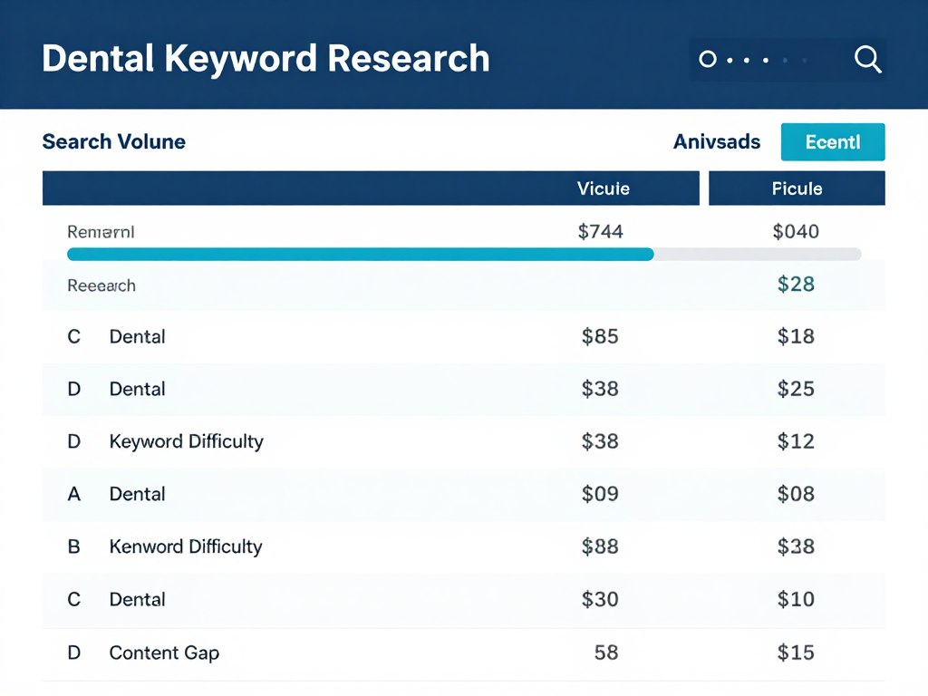 Dental keyword research and competitive analysis