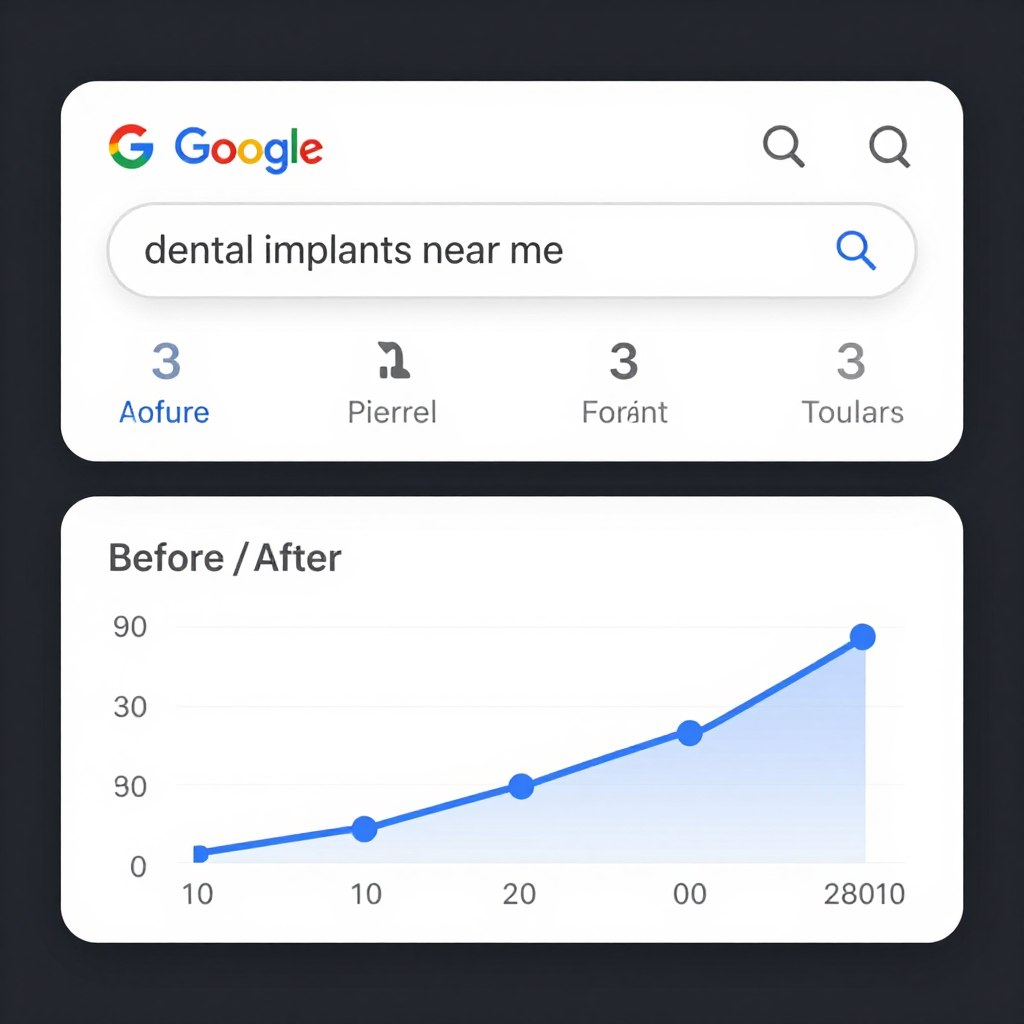 Dental practice showing improved Google rankings