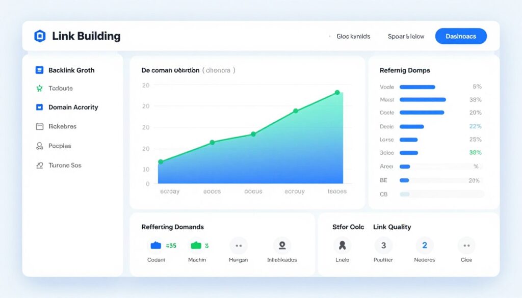Link building strategy for adult SEO showing backlink profile growth