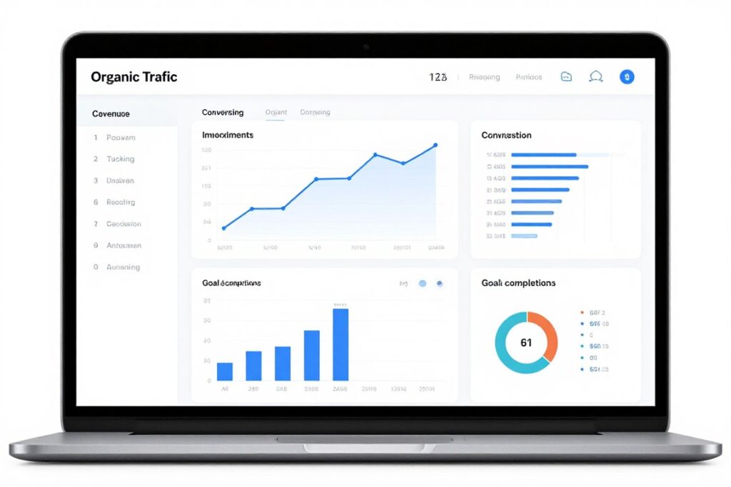 SEO analytics dashboard for adult ecommerce websites showing performance data