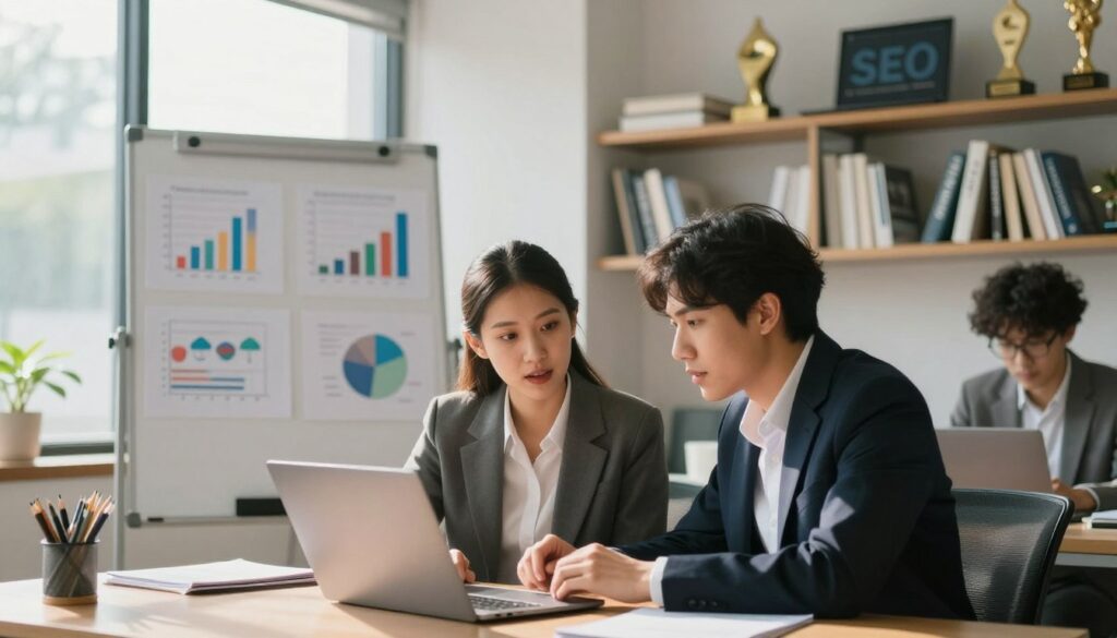 SEO specialists working together